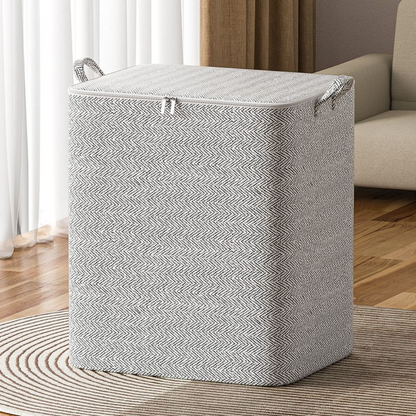 Belro XL clothes storage container with handles for home organization, featuring a sturdy plastic box with a lid and ergonomic handles.