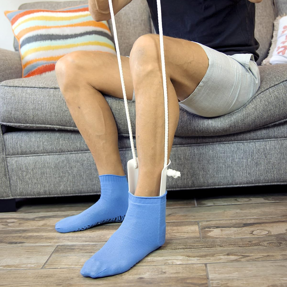 Belro No Bend Sock Wearing Device for elderly men, handheld assistive tool for easy sock dressing, clothing aid for seniors and handicapped