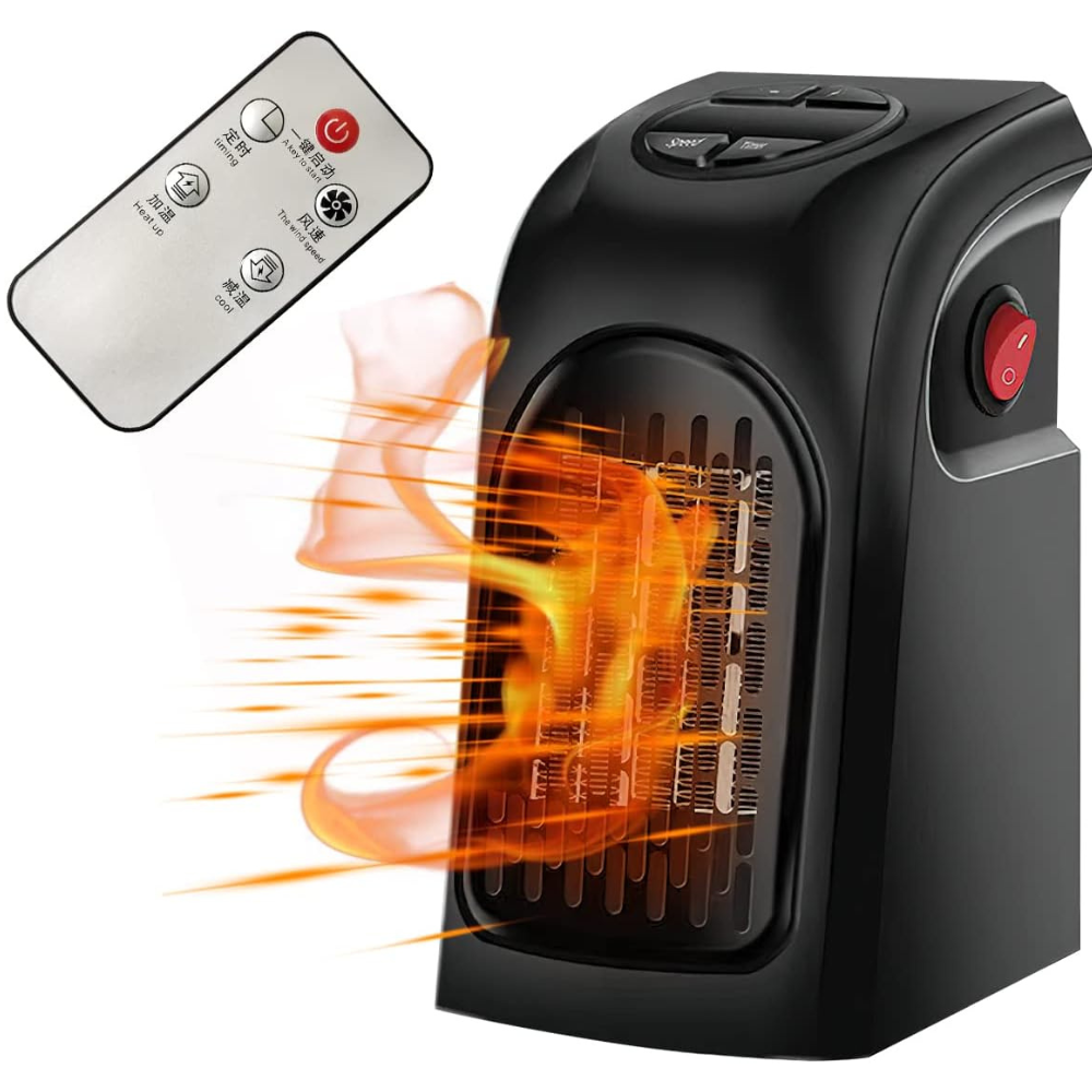 Belro portable plug-in electric fan heater with adjustable thermostat, compact home appliance for efficient room heating.