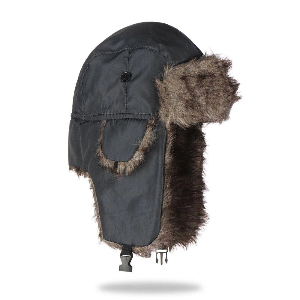 Belro cozy faux fur winter earflap aviator ski hat with ear protection and plush lining for cold weather.