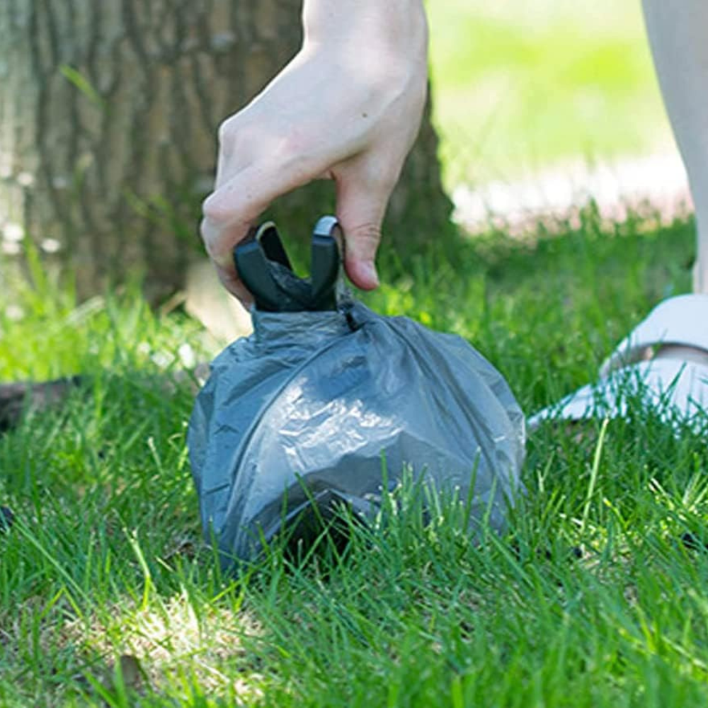 Belro collapsible dog pooper scooper with biodegradable waste bags, compact tool for easy pet waste pickup