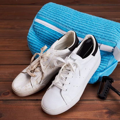 Belro machine washable sneakers shoe protector in a mesh washing bag, designed to safeguard footwear during laundry.