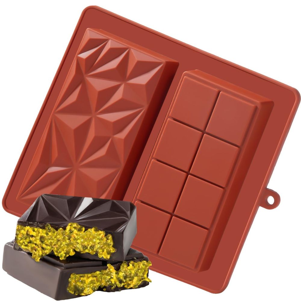 Belro Dubai Chocolate Bar silicone mold for food and grocery, showing the detailed mold design on a clean surface.
