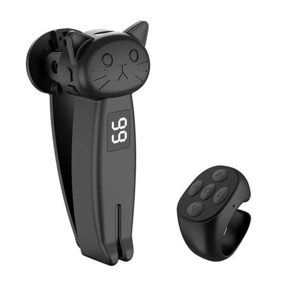 Belro hands-free Bluetooth page turner device for e-readers and tablets, showing buttons and compact design in use