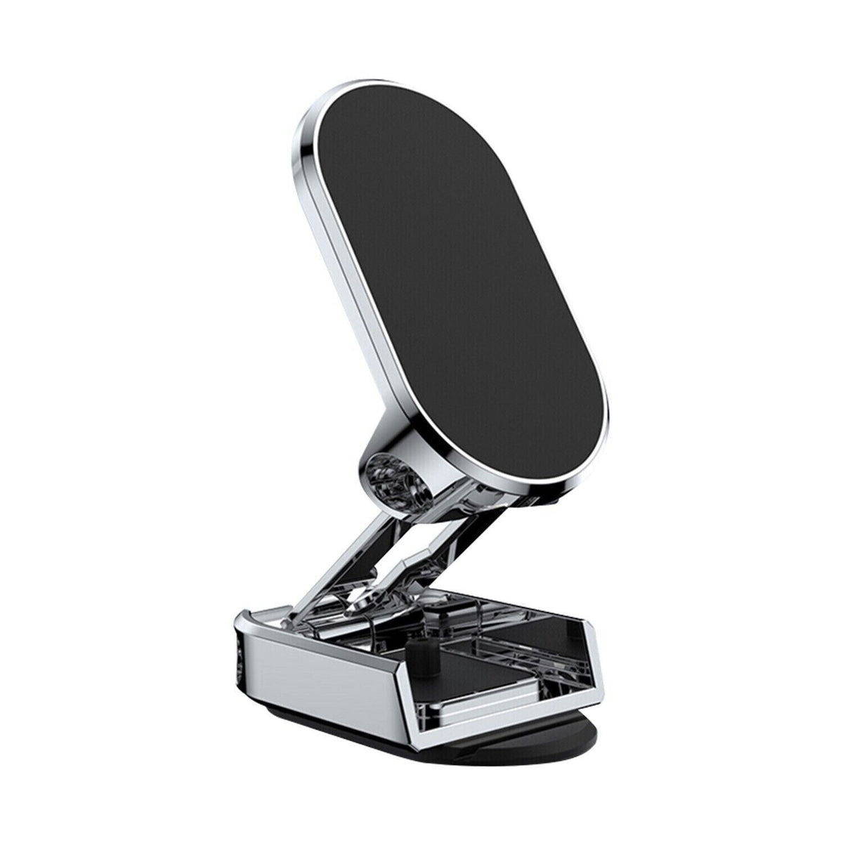 Belro folding magnetic car phone holder mounted on dashboard, adjustable electronic phone mount for hands-free use