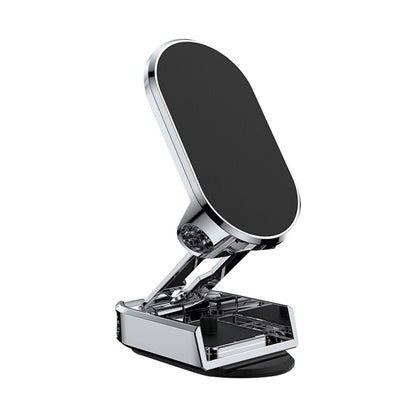Belro folding magnetic car phone holder mounted on dashboard, adjustable electronic phone mount for hands-free use