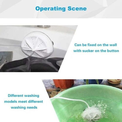 Belro Mini Ultrasonic Washing Machine for home and outdoor use, compact device with digital controls and stainless steel drum.