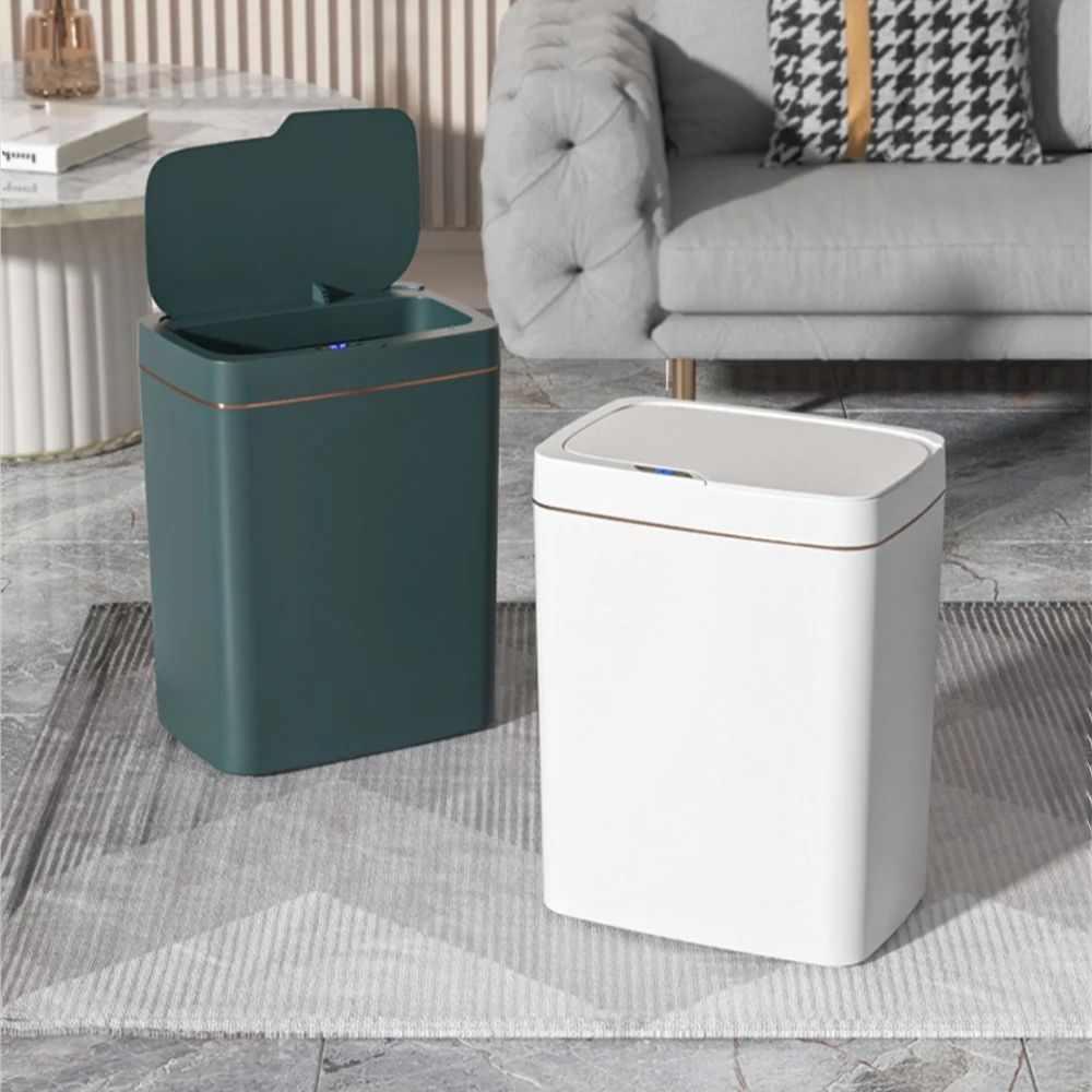 Belro automatic smart motion sensor garbage trashcan with touchless lid, sleek design, ideal for modern home or office use