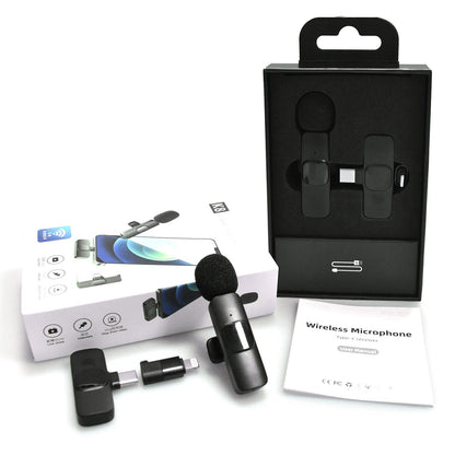 Belro lavalier microphone clipped to a shirt, compact and portable audio device for clear voice recording.