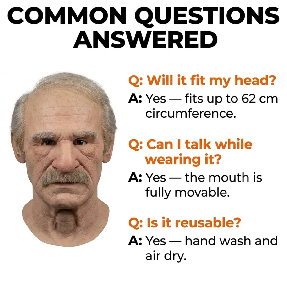 Realistic old man Halloween mask by BowLift featuring detailed latex full face with creepy aged facial features.