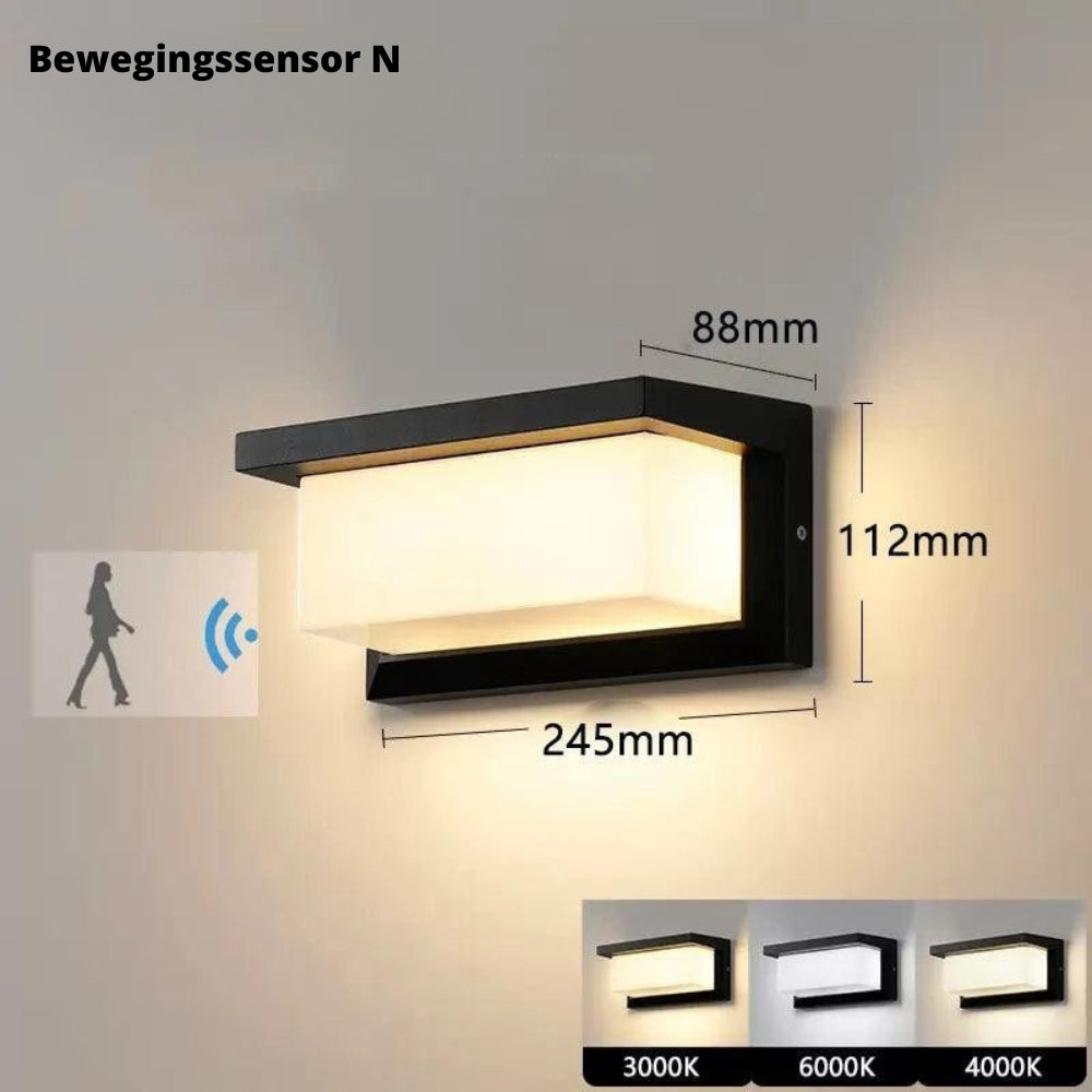Mivoza outdoor LED wall light with motion sensor, 20W, weatherproof garden wall lighting fixture mounted outdoors