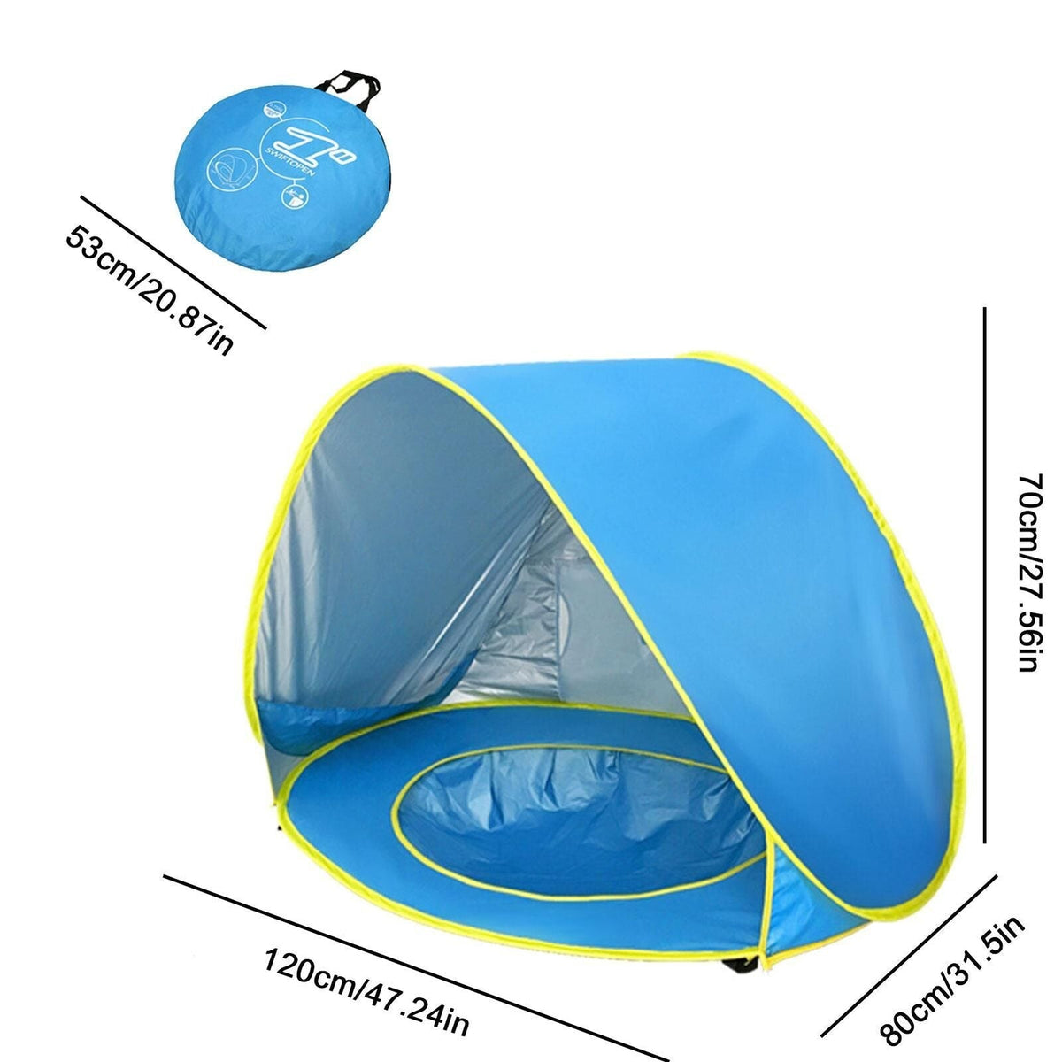 Belro waterproof UV tent for outdoor use, showing sturdy fabric and reinforced waterproof materials in a home and garden setting.