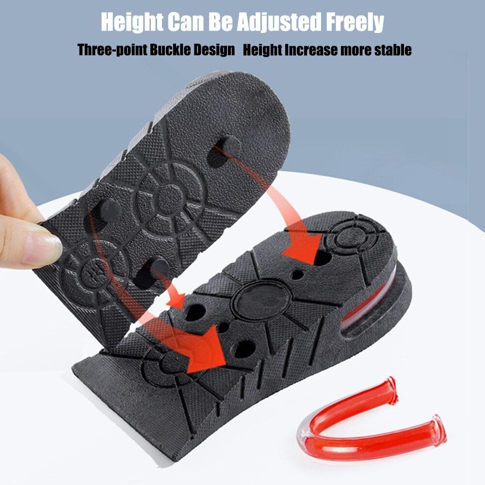 Belro Shoe Lifts height increase insoles inside a pair of footwear, highlighting their discreet design and cushioning features.