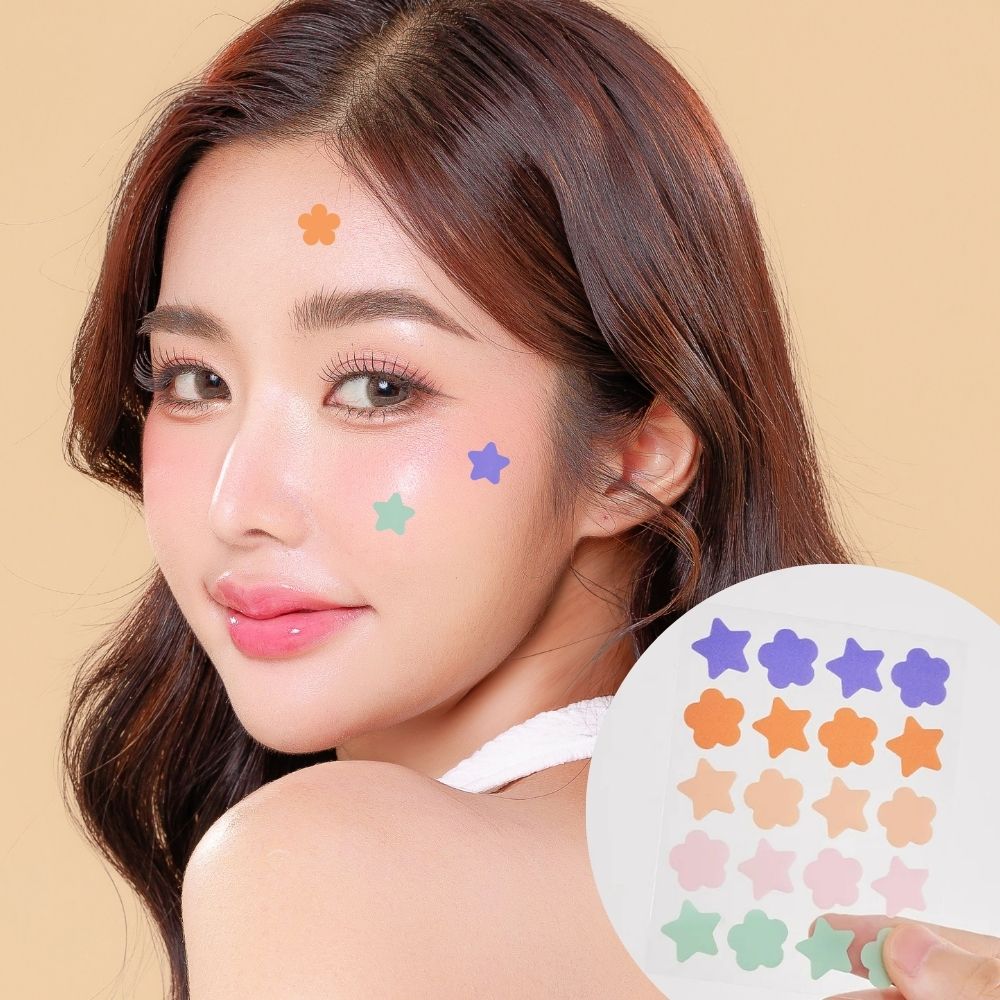 Belro Hydrocolloid Pimple Acne Patch sticker designed for men's skin, visible on the skin with clear adhesive edges.