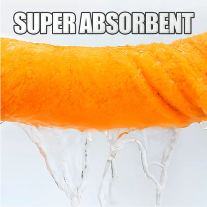 Belro super absorbent hair towel wrap for quick drying, shown wrapped around wet hair in a personal care setting.