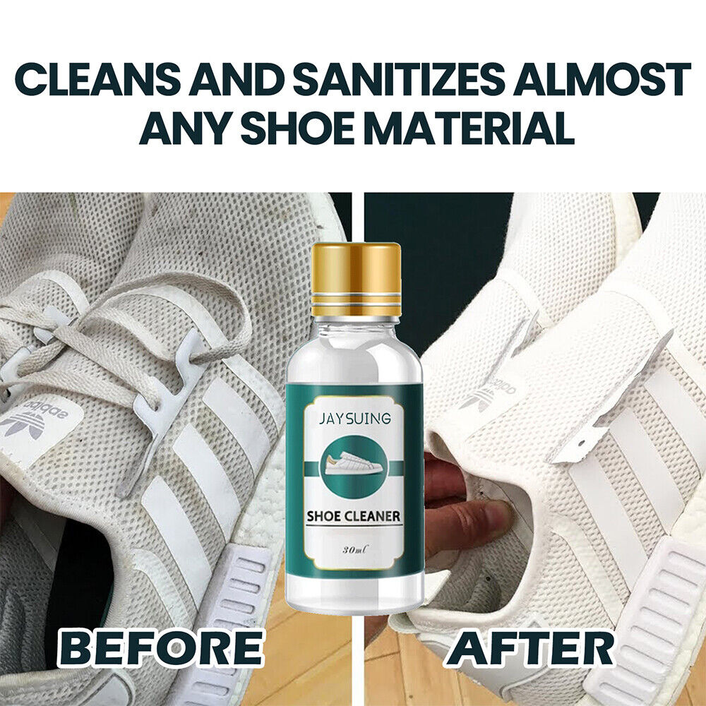 Belro Shoes Whitening Cleaner for men, showing a bottle of cleaning solution with a pair of white shoes in the background.