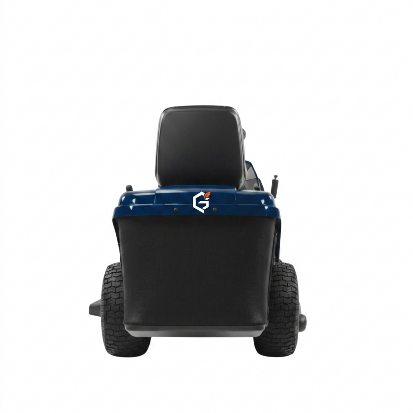 Red and black GETDECO ProCut 2200H 620cc ride-on lawn mower with large cutting deck and comfortable seat, viewed from a 7-angle perspective.