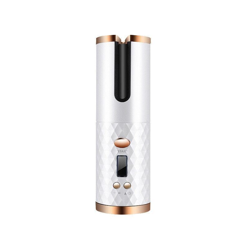 Belro cordless automatic hair curler for women, showing the compact device with rotating barrel and ergonomic handle for hair styling.