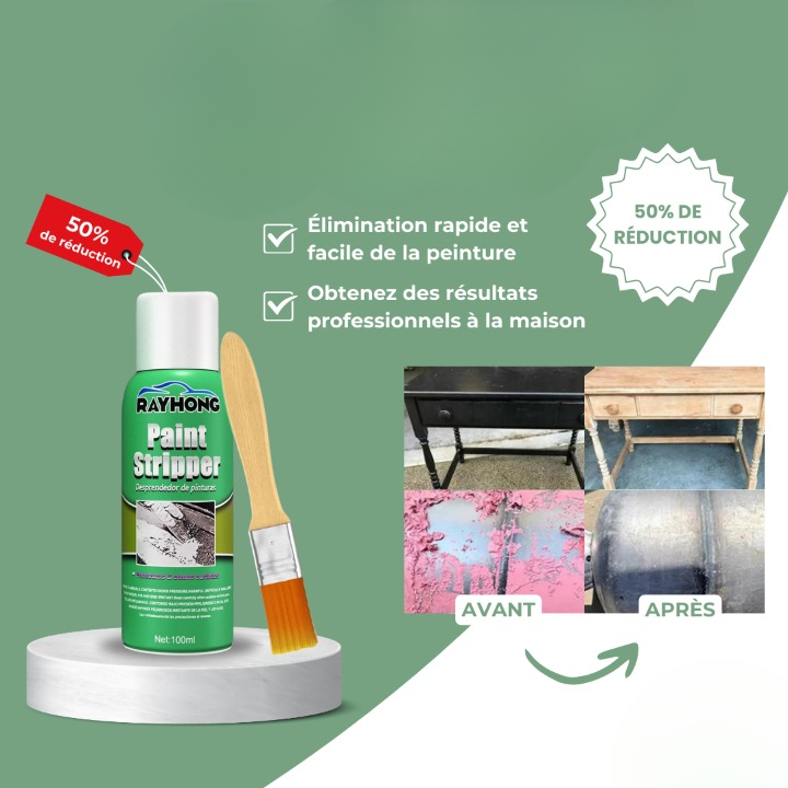 Mivoza Deutschland paint remover gel in 240ml bottle, showing the gel's smooth texture and clean application on a surface for paint stripping.