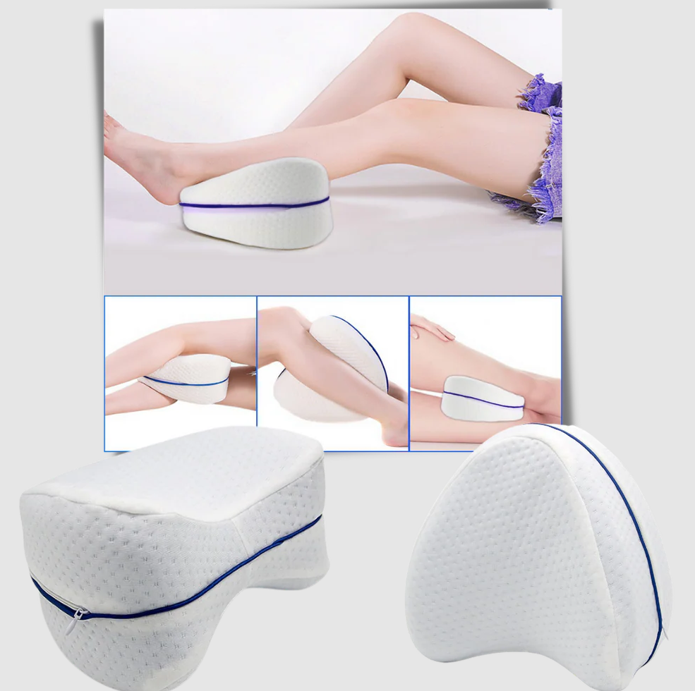 Belro orthopedic knee and leg pillow with memory foam for support and comfort, shown in a neutral setting