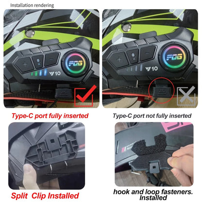 Belro Bluetooth device for motorcycle helmet, mounted on helmet for hands-free communication and audio streaming.