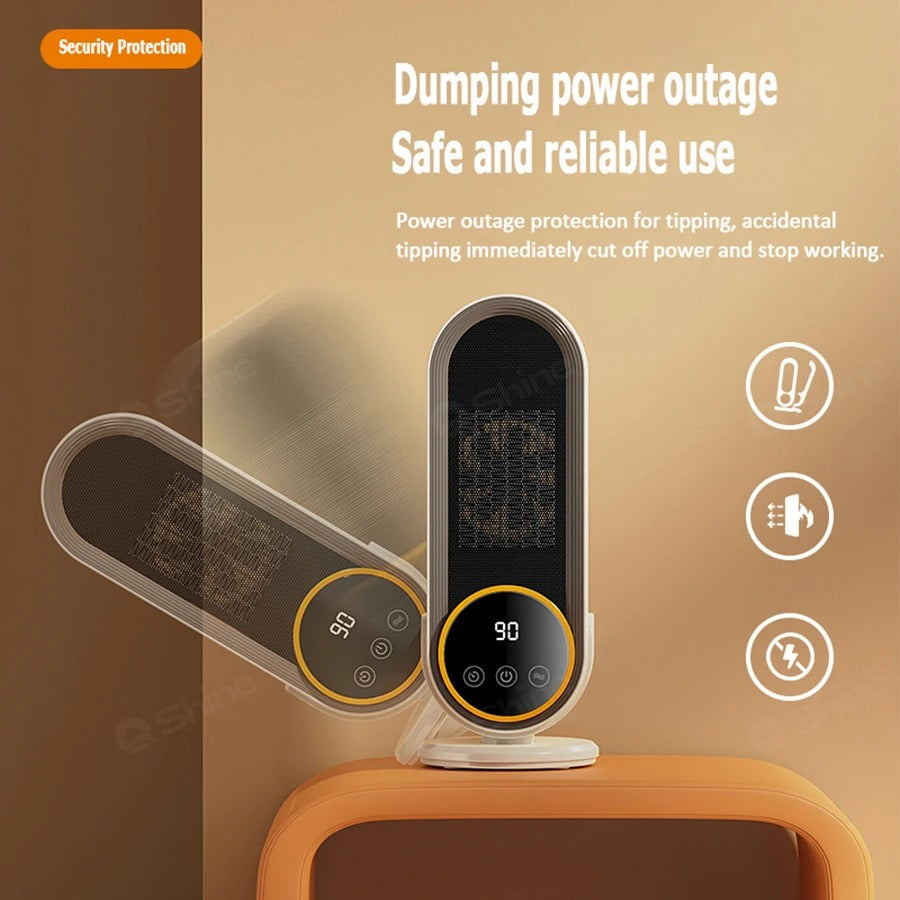 Belro mini space heater for home, compact electric heater with control knob, ideal for small rooms and personal warmth.