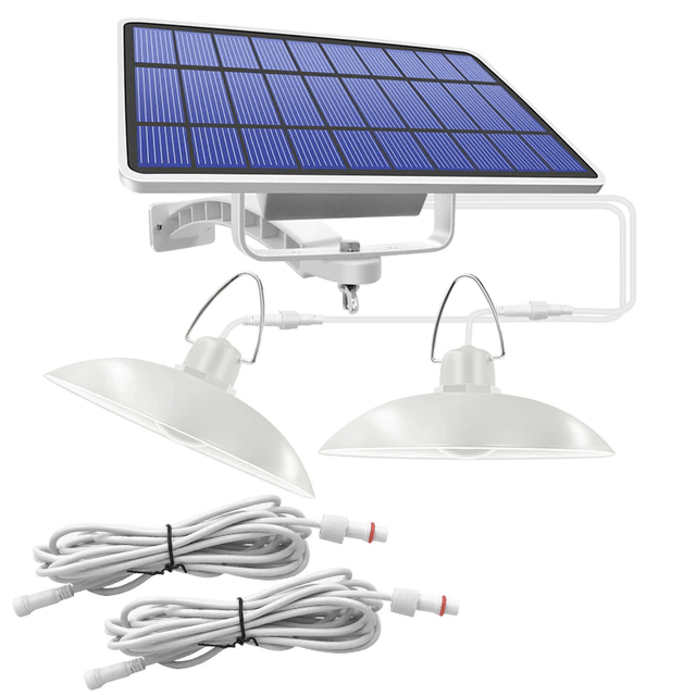 Belro solar shed lights accessory with umbrella attachment, solar-powered outdoor lighting for sheds and garden spaces