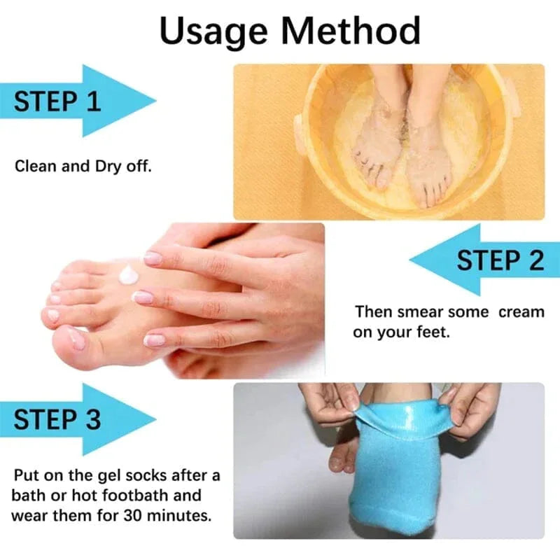 Belro moisturizing socks with spa gel lining for soft, hydrated feet in a health and beauty setting.