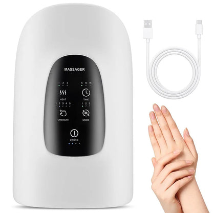 Belro hand massager with adjustable rollers and controls, designed for soothing relief and relaxation of hands.