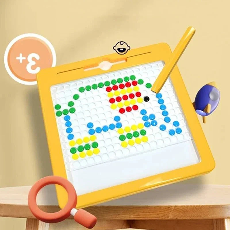 Belro large magnetic drawing pad for kids with Montessori magnetic dots board, ideal for creative drawing and learning activities.