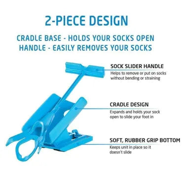Belro compression sock aid kit for easy on and off, shown with socks and assistive device for dressing ease.