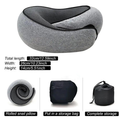 Belro ergonomic travel neck pillow made of memory foam, designed for comfort and support during airplane and car journeys.