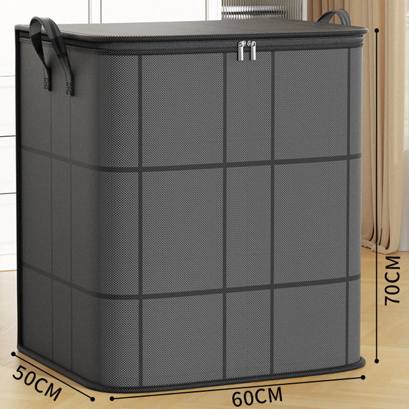 Mivoza fabric storage bag for duvets, dust-proof and space-saving, shown in size XL with zipper closure for organized bedding storage.
