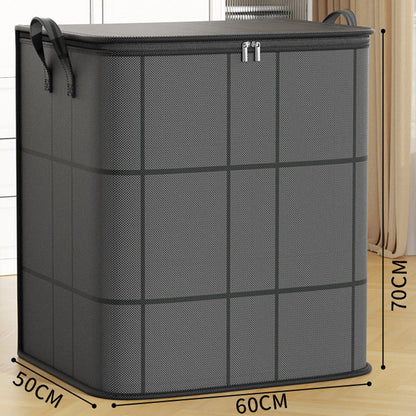 Mivoza fabric storage bag for duvets, dust-proof and space-saving, shown in size XL with zipper closure for organized bedding storage.