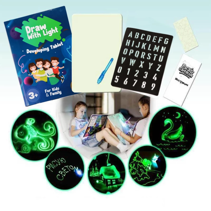 Belro Magic LED Light Drawing Pad for kids, electronic drawing tablet with illuminated surface for creative sketches.