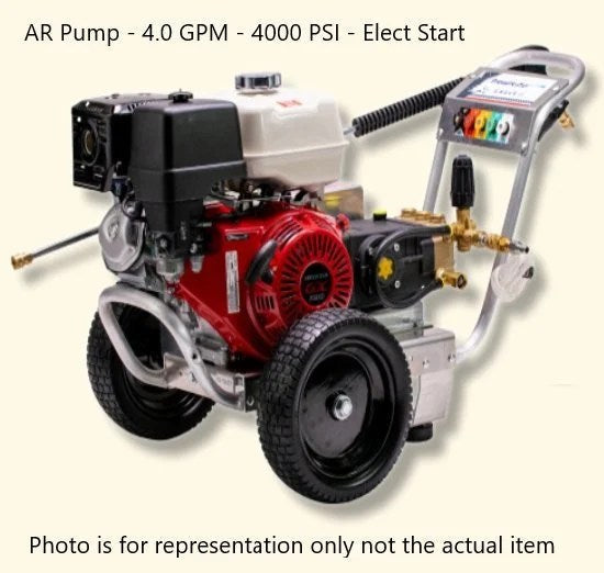 Casavibeo Pressure-Pro Eagle II gas-powered cold water pressure washer with Honda engine and electric start, showing pump and spray gun