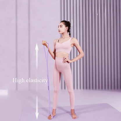 Mivoza figure-8 resistance band for shoulder back posture correction and strength training, with handles and durable fabric design.