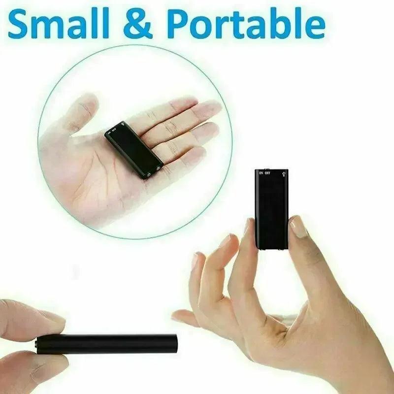 Belro Mini Voice Activated Recorder with compact design, black color, and built-in microphone for audio recording.