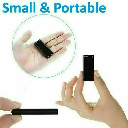 Belro Mini Voice Activated Recorder with compact design, black color, and built-in microphone for audio recording.