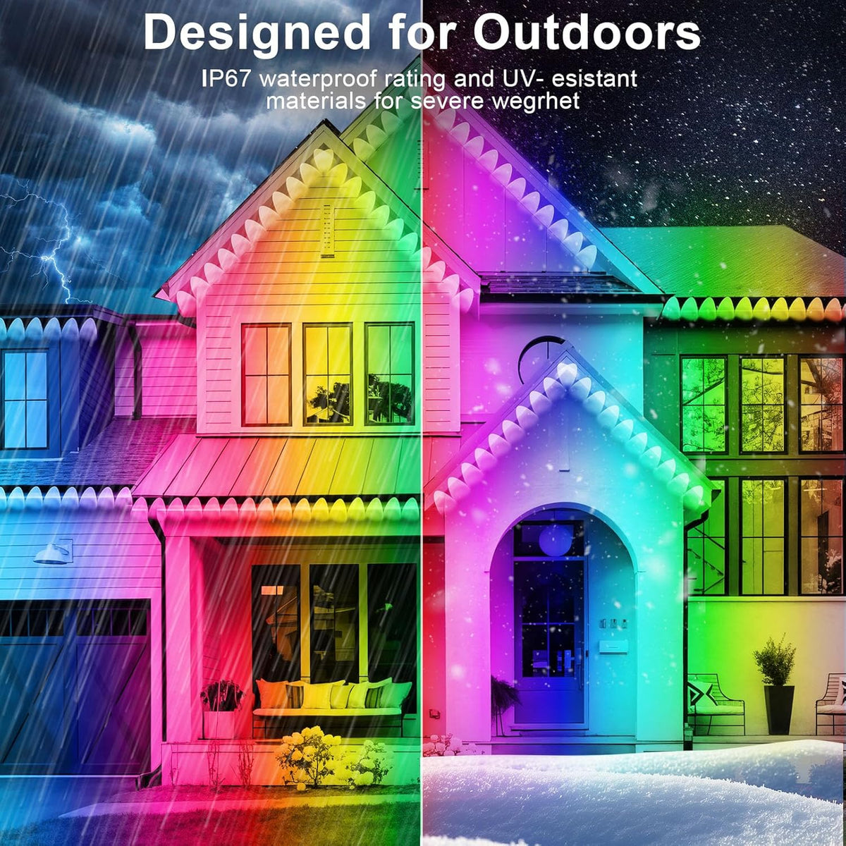 Belro permanent outdoor umbrella lights accessory with integrated LED lighting for patio umbrellas in a natural outdoor setting.