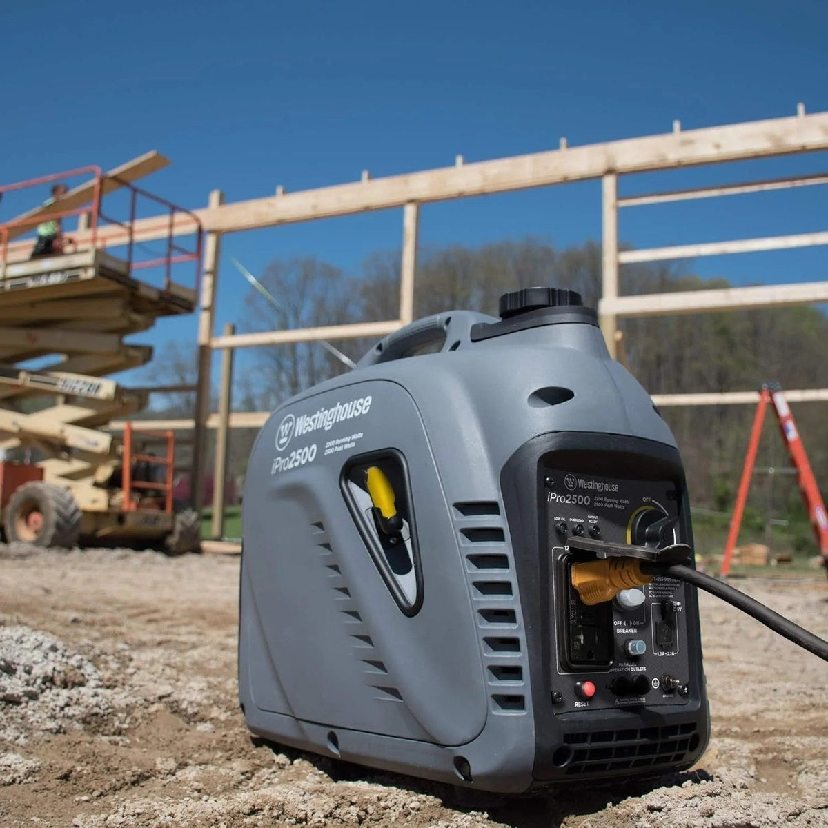 Westinghouse iPro2500 portable inverter generator with compact design and dual outlets, ideal for outdoor power needs