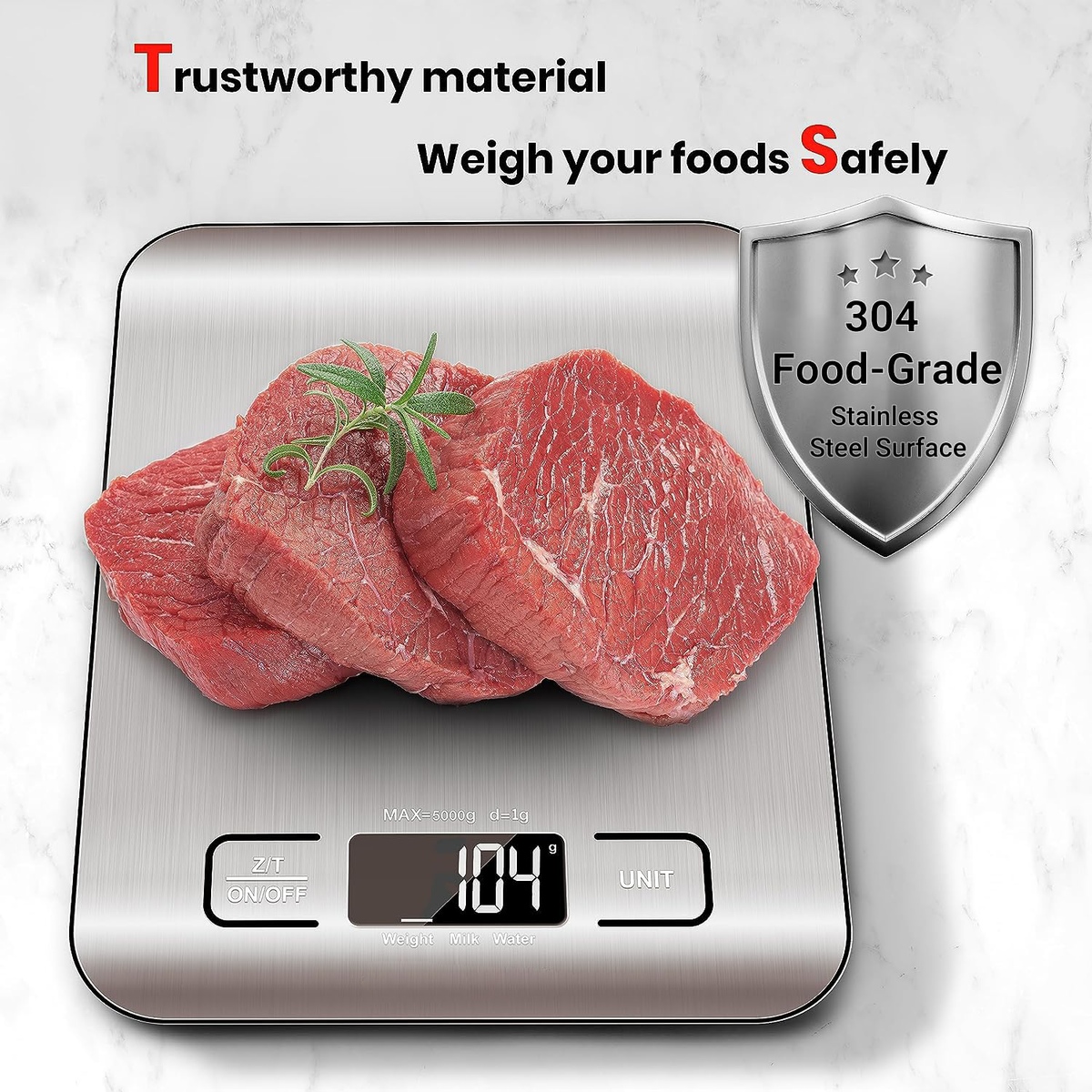 Digital kitchen scale by Belro showing a sleek, modern design with a digital display for accurate weight measurement.