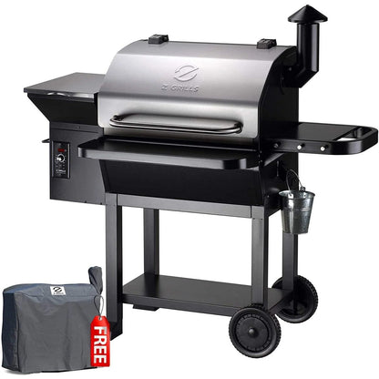 Casavibeo Z Grills Wood Pellet Ultimate 8-in-1 Smoker Grill 1000E with digital control panel and stainless steel construction