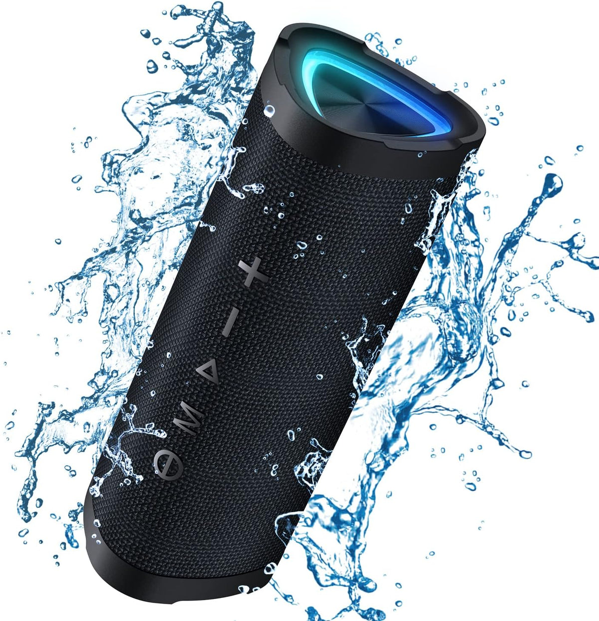 Belro Portable Bluetooth Wireless Speaker in black, compact electronic audio device with control buttons and connectivity ports visible