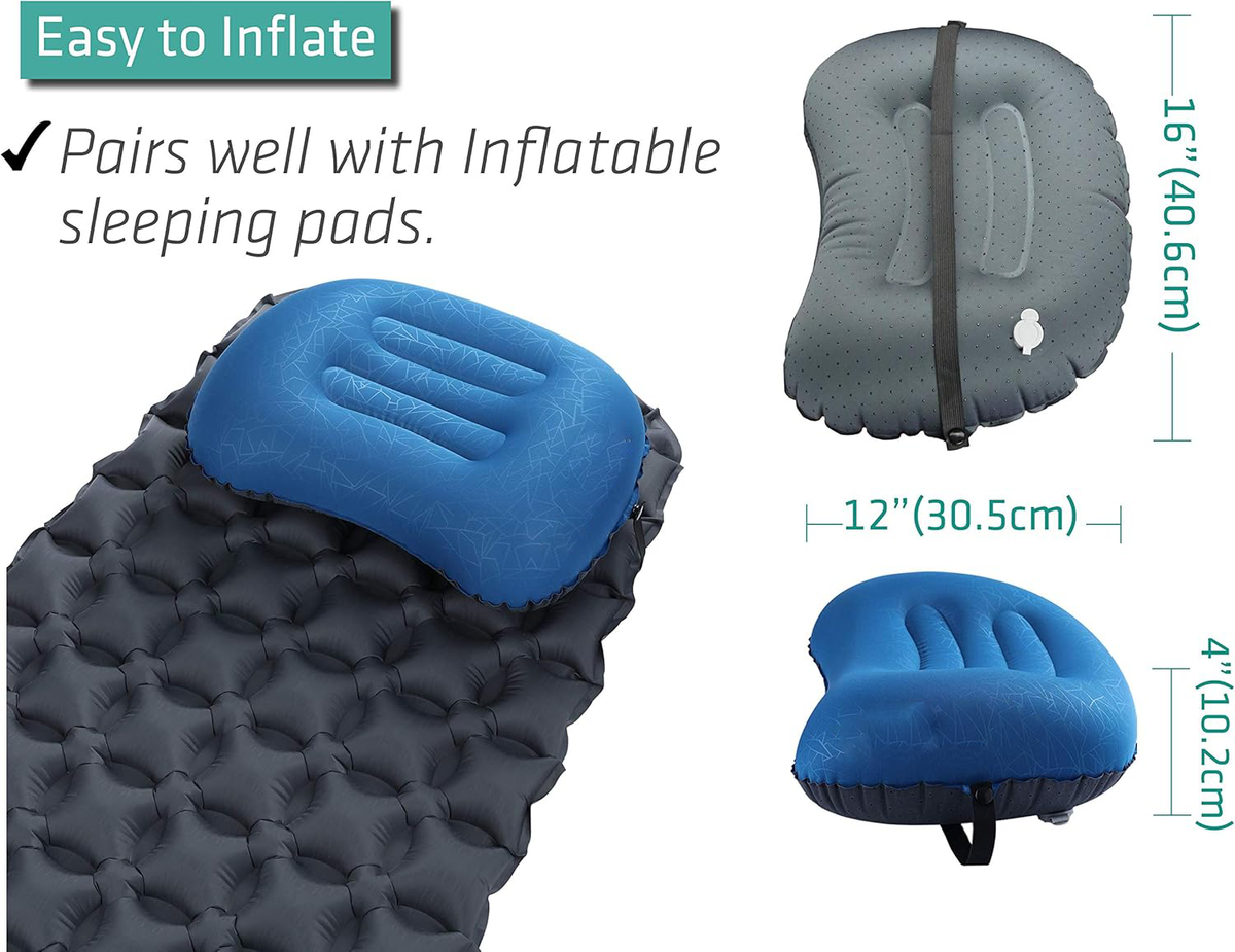 Belro backpacking and camping pillow for comfortable sleep during outdoor adventures, shown in a compact, portable design.