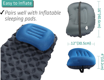 Belro backpacking and camping pillow for comfortable sleep during outdoor adventures, shown in a compact, portable design.