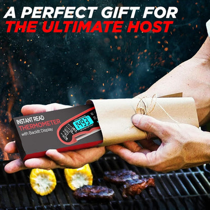 Belro instant read meat thermometer with digital display, used for quick temperature checks in cooking and food safety.