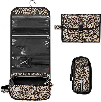Belro hanging makeup organizer pouch with multiple compartments, ideal for travel and cosmetic storage.