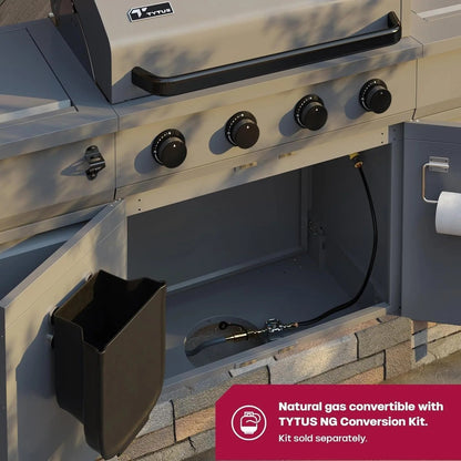 Casavibeo Fresno Series 5 Burner Grill TDT-021 with stainless steel finish and multiple burners on a patio.