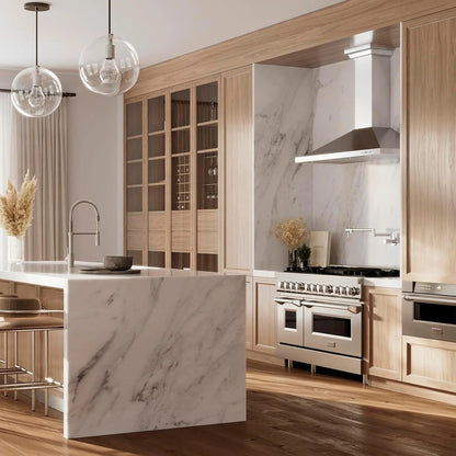 Casavibeo ZLINE 48-inch professional dual fuel range with stainless steel finish, four burners, and oven controls.